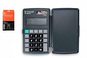 Калькулятор карман. 12 разрядов, 117*72*10,5 мм, складн. метал. покрытие, жест. чехол книжка